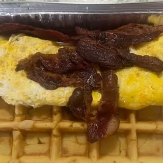 Waffles W/ Eggs & Bacon