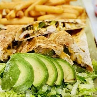 Quesadillas with Avocado & Fries